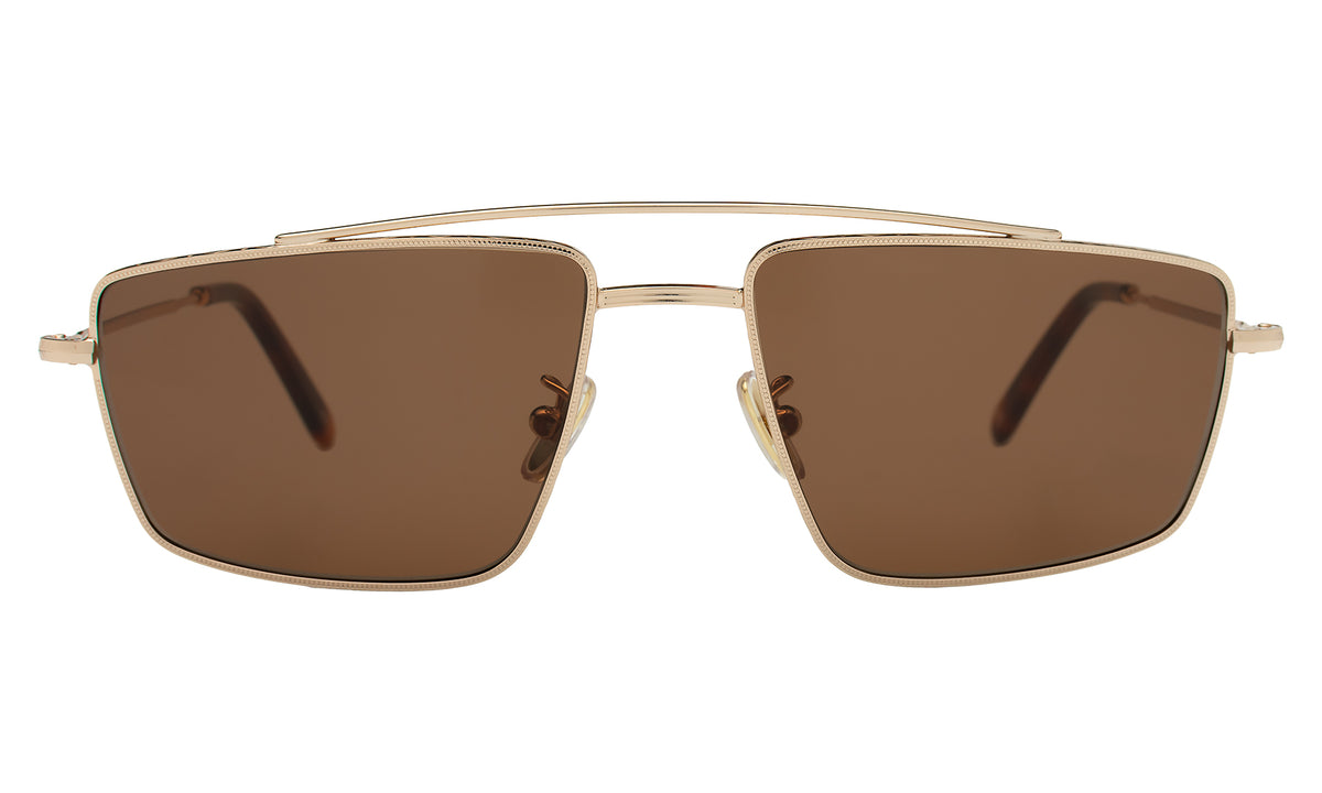 Jane Sunglasses in Rose Gold with Brown lenses, front view