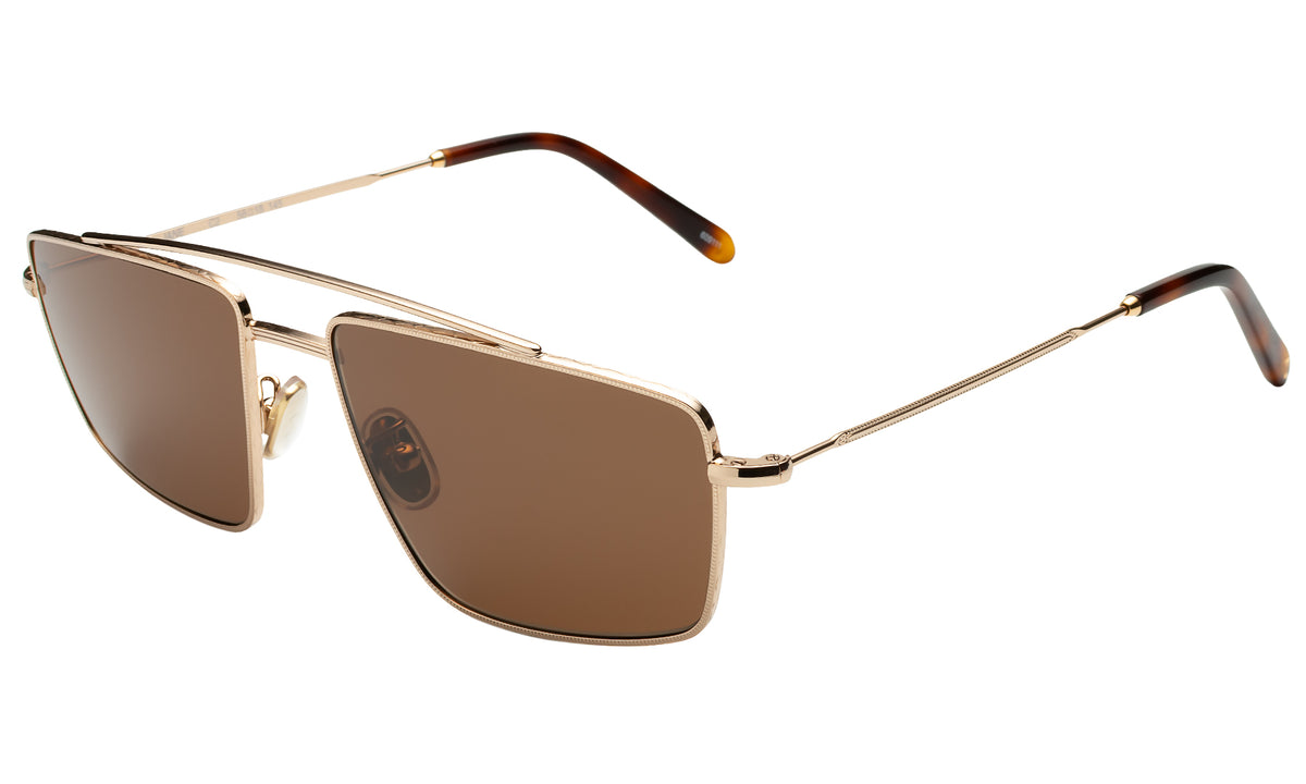 Jane Sunglasses in Rose Gold with Brown lenses, side view