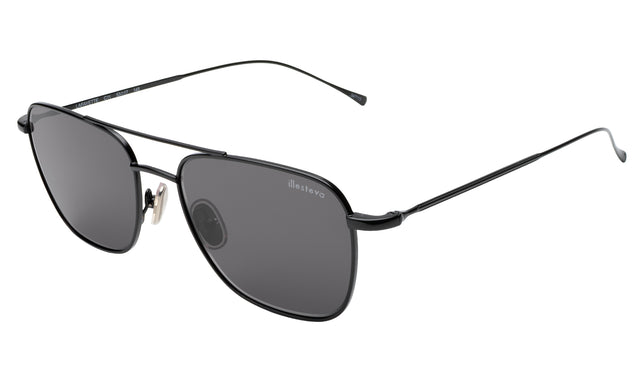Lafayette Sunglasses side view in Black / Grey Flat