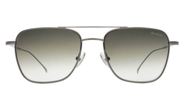 Lafayette Sunglasses front view in Gunmetal with Olive Flat Gradient