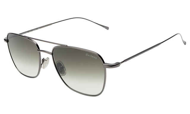 Lafayette Sunglasses side view in Gunmetal / Olive Flat Gradient
