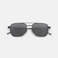 Front view of Lafayette Sunglasses in Black/Grey Flat