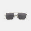 Front view of Lafayette Sunglasses in Silver/Grey Flat