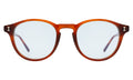 Front view of Lawrence Sunglasses in Red Havana/Pale Blue Flat See Through