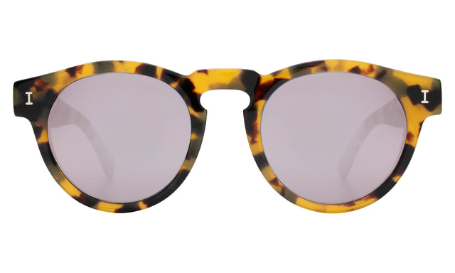 Leonard Sunglasses front view in Tortoise with Rose Mirror