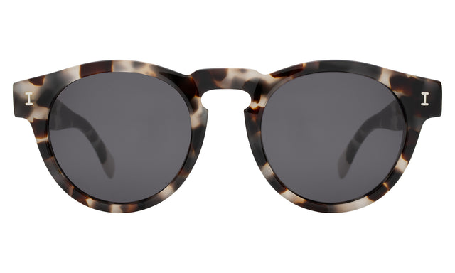 Leonard Sunglasses front view in White Tortoise with Grey