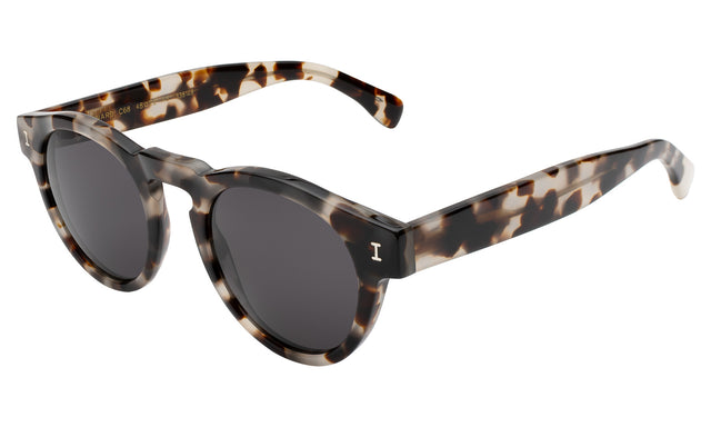 Leonard Sunglasses side view in White Tortoise / Grey