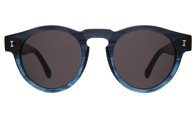 Leonard Sunglasses front view in Aegean Blue with Grey