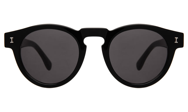 Leonard Sunglasses front view in Black with Grey