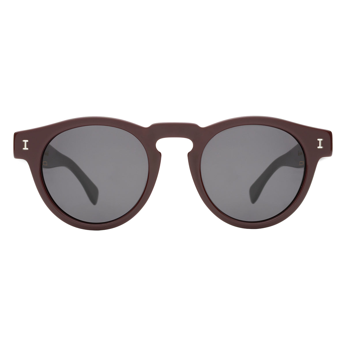 Leonard Sunglasses in Bordeaux with Grey lenses, front view