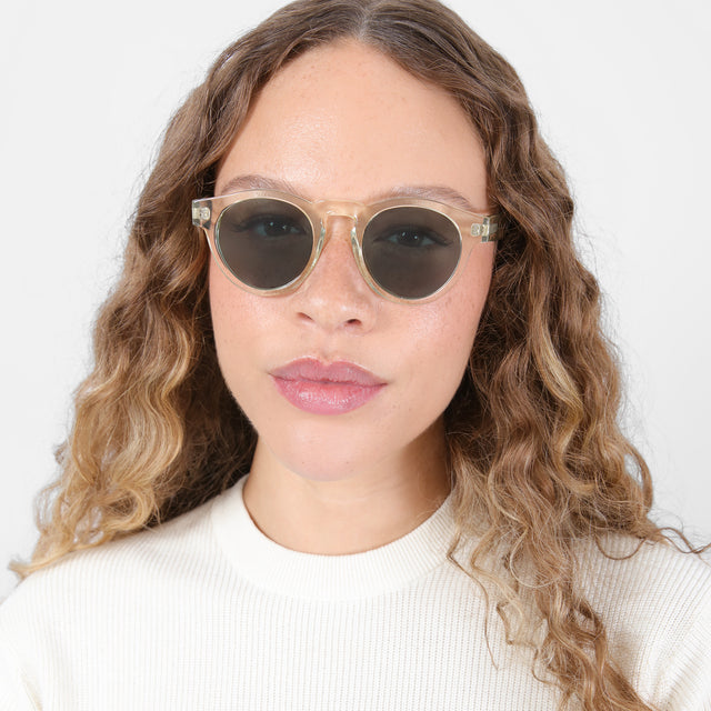 wearing Leonard Sunglasses Champagne with Olive