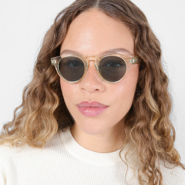 wearing Leonard Sunglasses Champagne with Olive