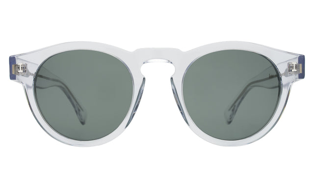 Leonard Sunglasses front view in Clear with Olive