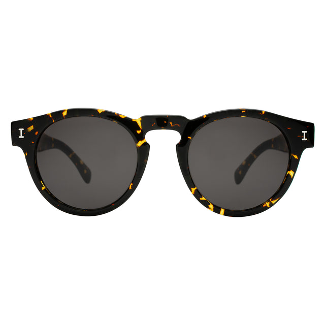 Leonard Sunglasses front view in Flame with Grey