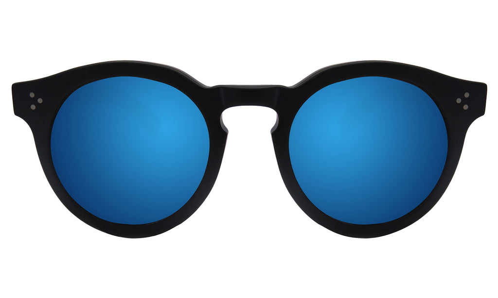 Blue Illesteva Reflective Glasses Illesteva Leonard Tortoise With Blue Mirrored Lenses | ModeSens main image 3