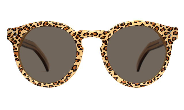 Leonard II Sunglasses front view in Cheetah/Blond/Brown with Grey