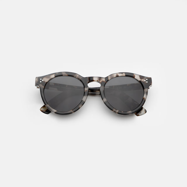 Leonard II E Sunglasses side view in White Tortoise / Grey