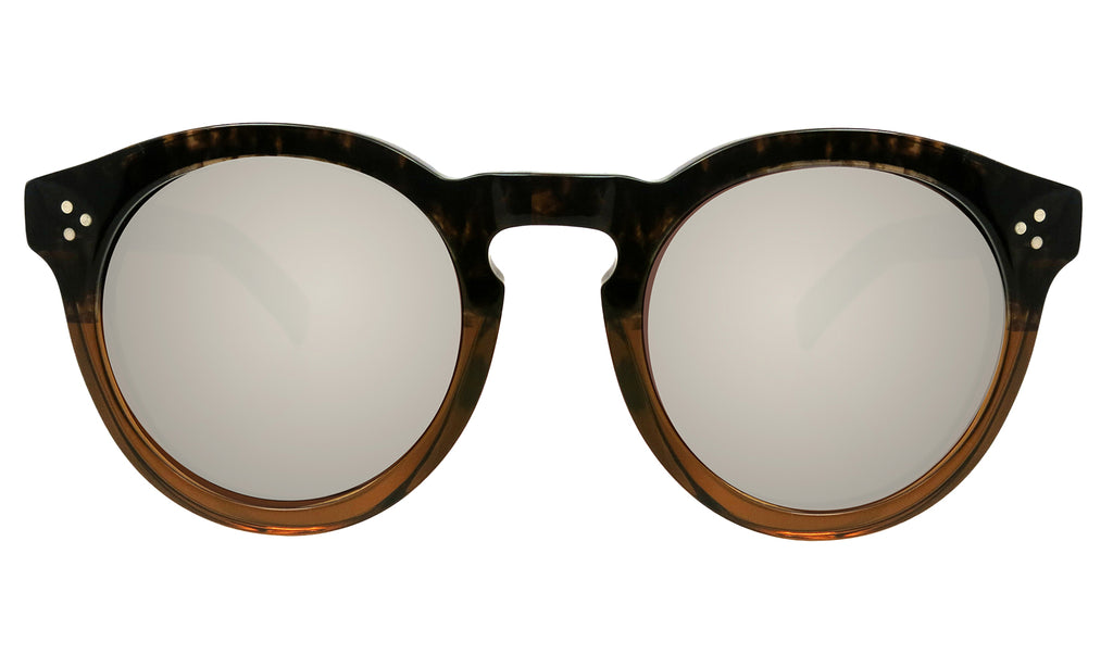 Illesteva Tortoiseshell Round Sunglasses with Silver Mirrored lenses Hamilton Sunglasses | illesteva main image 2