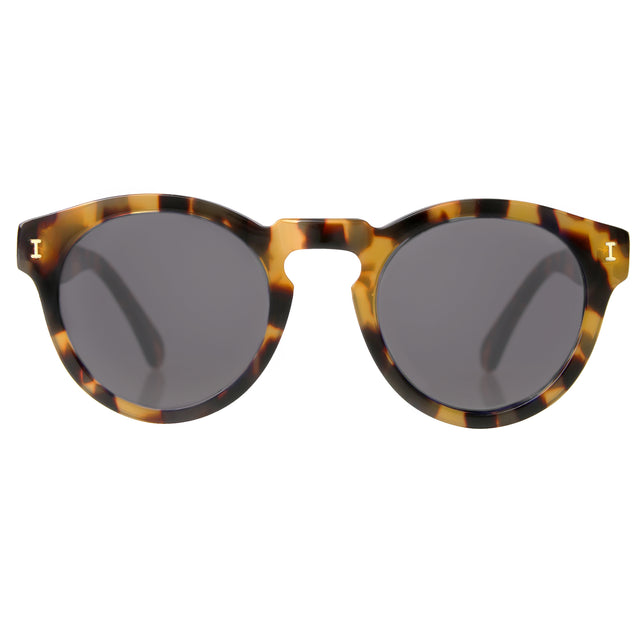 Leonard (Classic Flex Hinge) Sunglasses front view in Matte Honey Tortoise with Grey