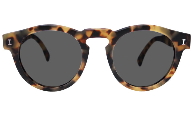 Leonard Sunglasses front view in Matte Tortoise with Grey