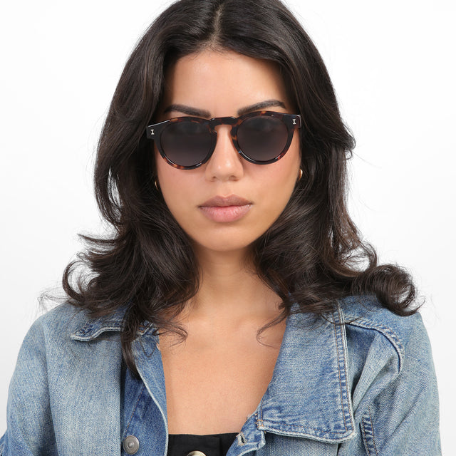 wearing Leonard Sunglasses Sea Glass with Grey