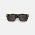 Front view of Lewis 50 Sunglasses in Flame/Brown Flat