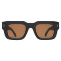 Front view of Lewis 50 Sunglasses in Matte Black/Brown Flat