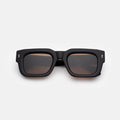 Front view of Lewis 50 Sunglasses in Matte Black/Brown Flat