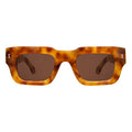 Front view of Lewis Sunglasses in Amber/Brown Flat