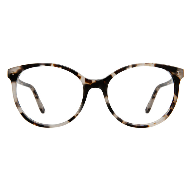 Lisa Optical front view in White Tortoise Optical