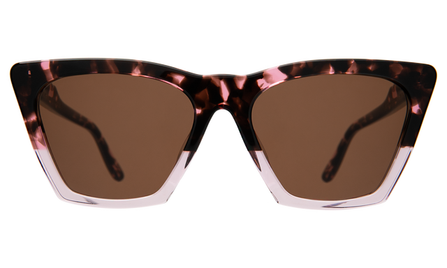 Lisbon Sunglasses in Cherry Blossom with Brown