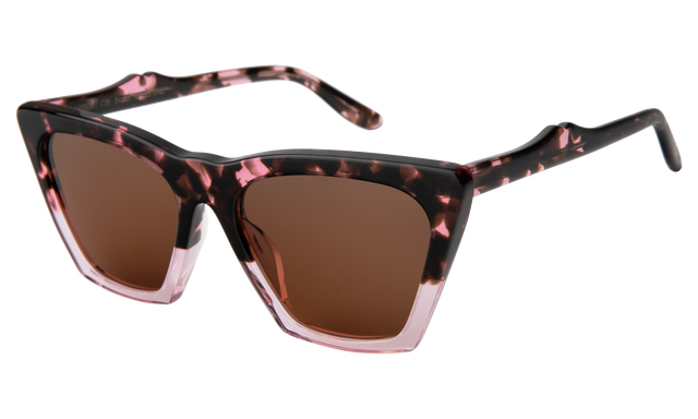 Lisbon Sunglasses Side Profile in Cherry Blossom / Brown