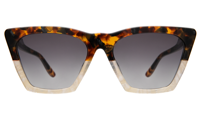 Lisbon Sunglasses in H/H Maple Bone with Grey Gradient