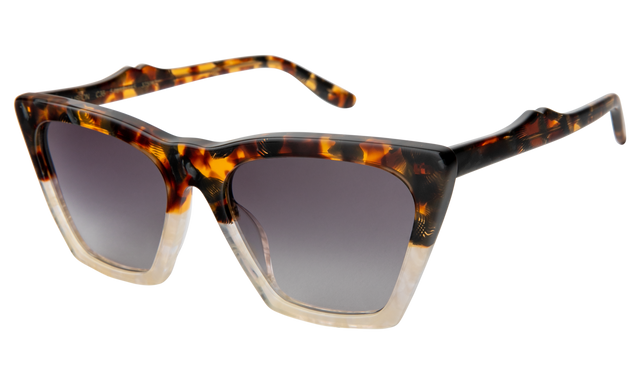 Lisbon Sunglasses Side Profile in H/H Maple Bone / Grey Gradient