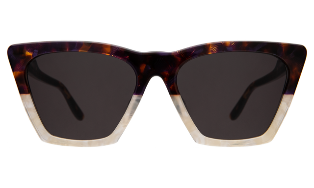 Lisbon Sunglasses in H/H Rum Raisin Bone with Grey