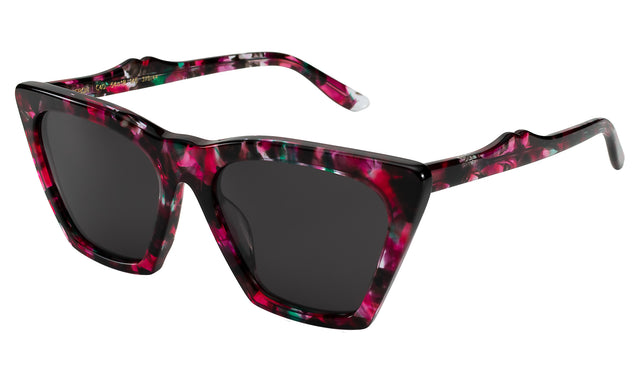 Lisbon Sunglasses Side Profile in Hibiscus / Grey