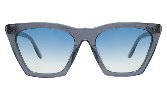 Lisbon Sunglasses in Stardust with Blue Gradient See Through