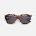 Front view of Lisbon 57 Sunglasses in Havana/Grey