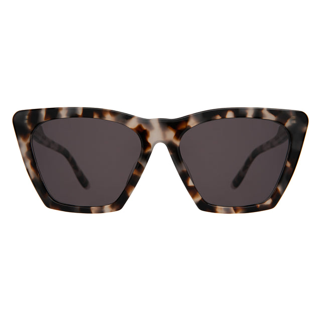 Lisbon 57 Sunglasses front view in White Tortoise with Grey