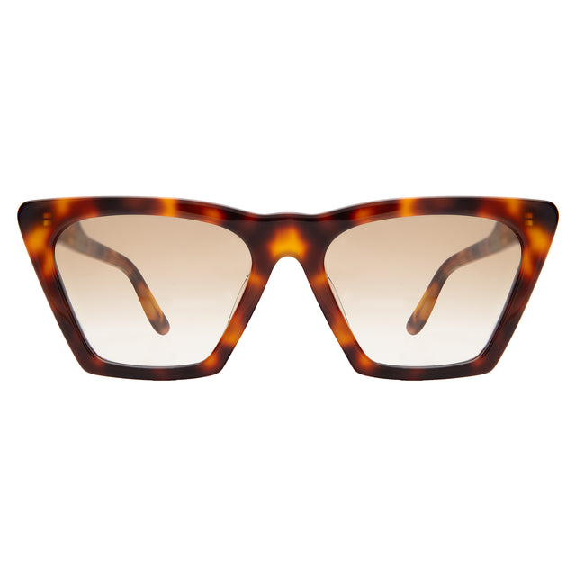 Lisbon Sunglasses front view in Havana with Taupe Gradient