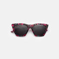 Front view of Lisbon Sunglasses in Hibiscus/Grey