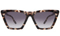Front view of Lisbon Sunglasses in White Tortoise/Grey Gradient