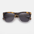 Front view of Los Feliz Sunglasses in Half/Half Tortoise/Grey