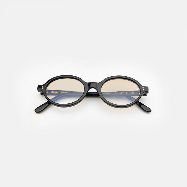 Lugano Sunglasses side view in Black / Taupe Flat Gradient