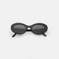 Front view of Luna Sunglasses in Black/Grey Flat
