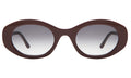 Front view of Luna Sunglasses in Bordeaux/Grey Flat Gradient