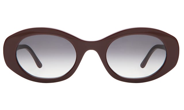 Luna Sunglasses front view in Bordeaux with Grey Flat Gradient