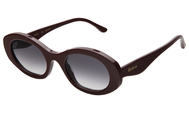 Luna Sunglasses side view in Bordeaux / Grey Flat Gradient