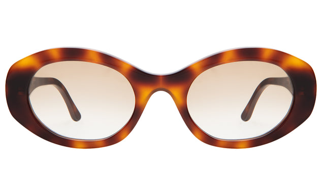 Luna Sunglasses front view in Havana with Taupe Flat Gradient