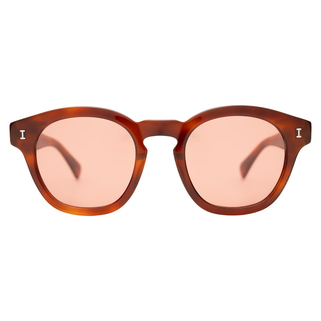 Madison Sunglasses front view in Red Havana with Sunset